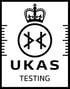 UKAS Accreditation Symbol - black on white - Testing