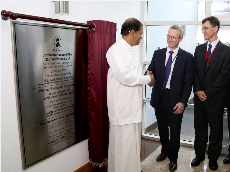 His Excellency Mithripala Sirisena, Martin Sutherland and BHC James Dauris (left to right)