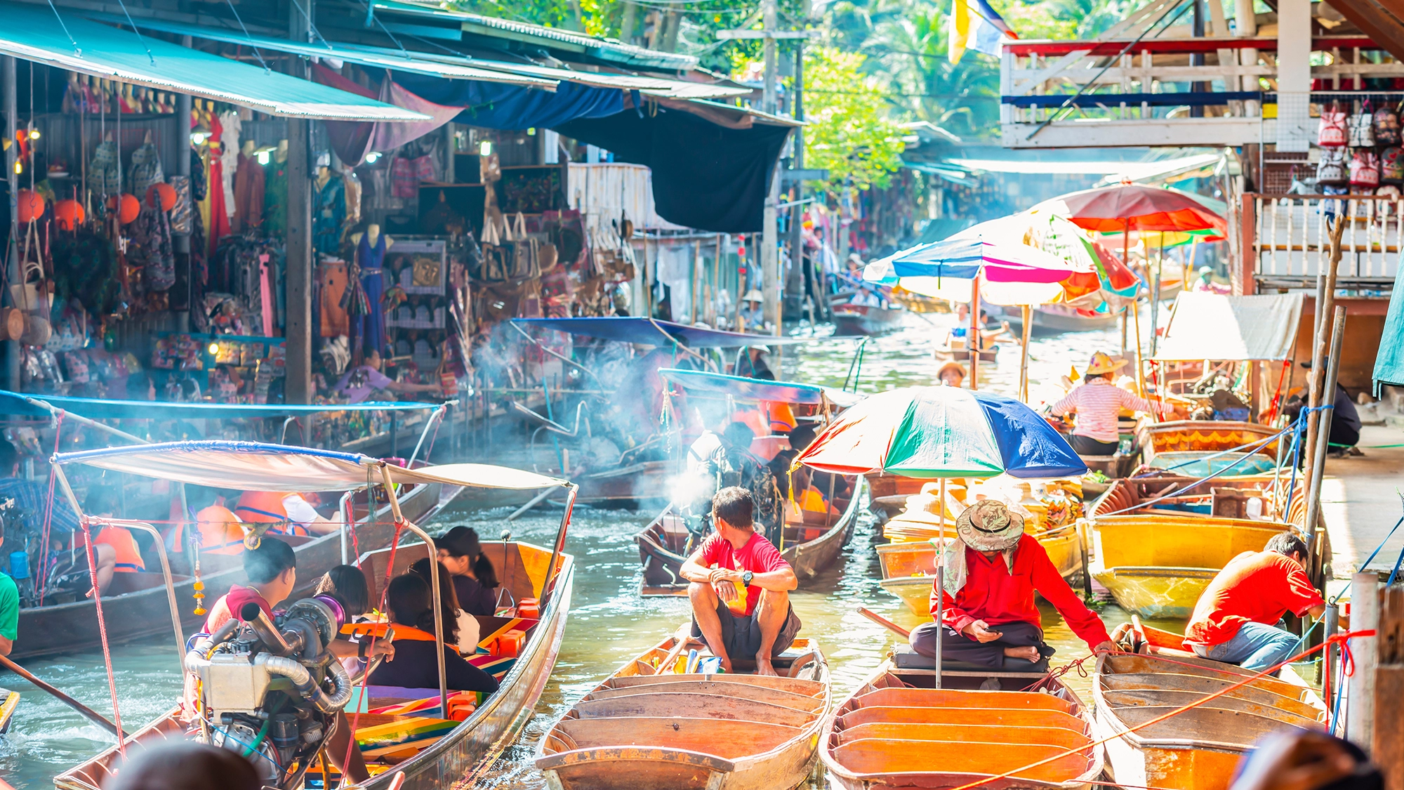 Product in society floating market Bangkok Thailand