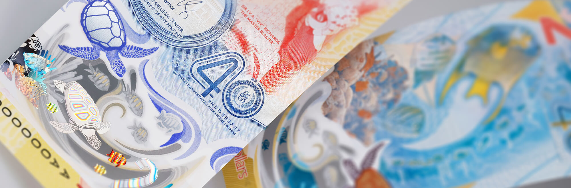a commemorative Eastern Caribbean Central Bank note