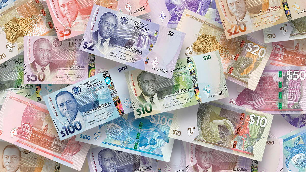 a photo of the new banknote series made for Belize