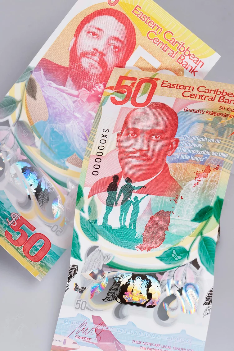 eastern caribbean commemorative $50 banknote